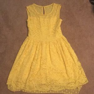 Yellow lace dress